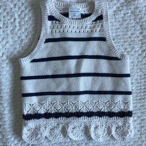 Abercrombie Kids Cream and Navy Striped Sweater